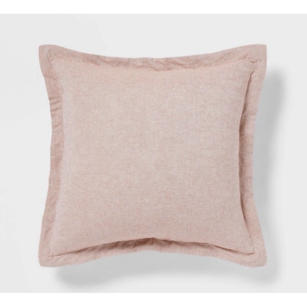 Euro Cotton Linen Blend Chambray Decorative Throw Pillow Terracotta - Threshold